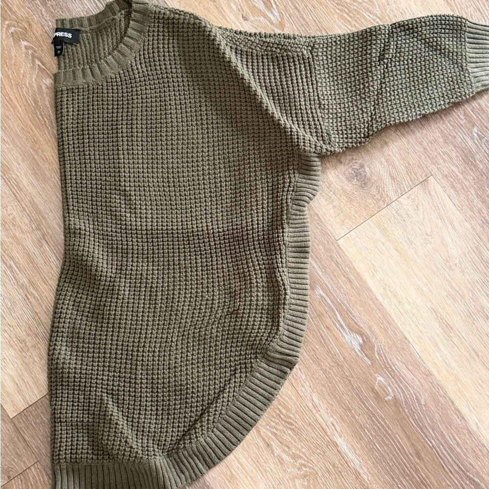 Express Olive Knit Women's Sweater